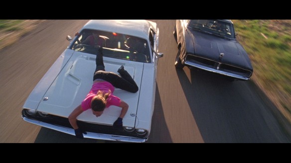 The women of DEATH PROOF (2007) fighting for their lives against Stuntman Mike.